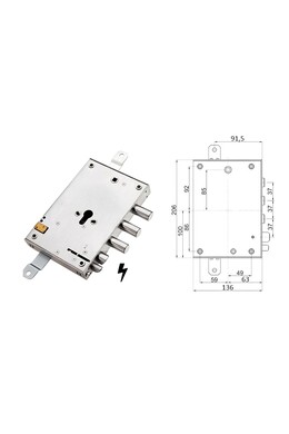 Serrure de porte de sécurité à cylindre européen pour serrure électrique Mottura Securemme Torterolo 3 pôles